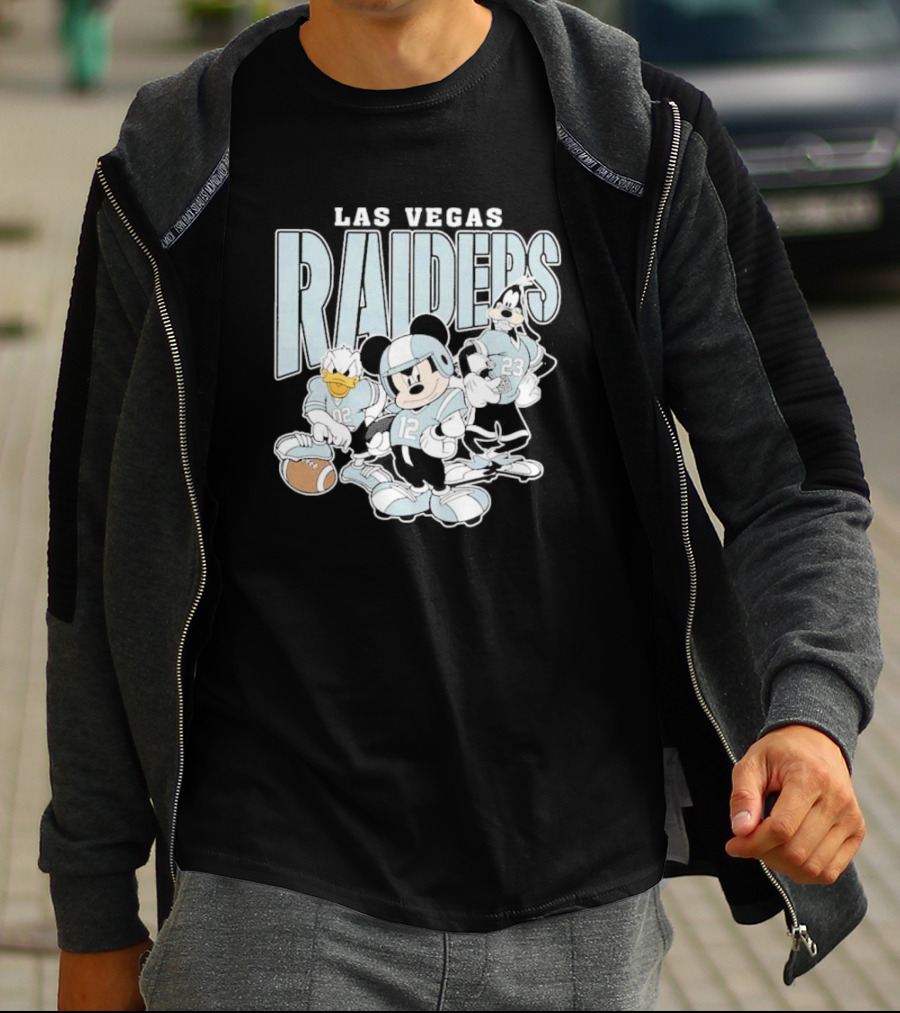 Las Vegas Raiders Mickey Mouse Donald Duck Goofy Football Team T-Shirt