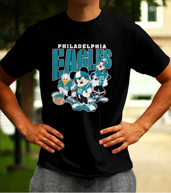 Philadelphia Eagles Mickey Donald Goofy Football Team T-Shirt