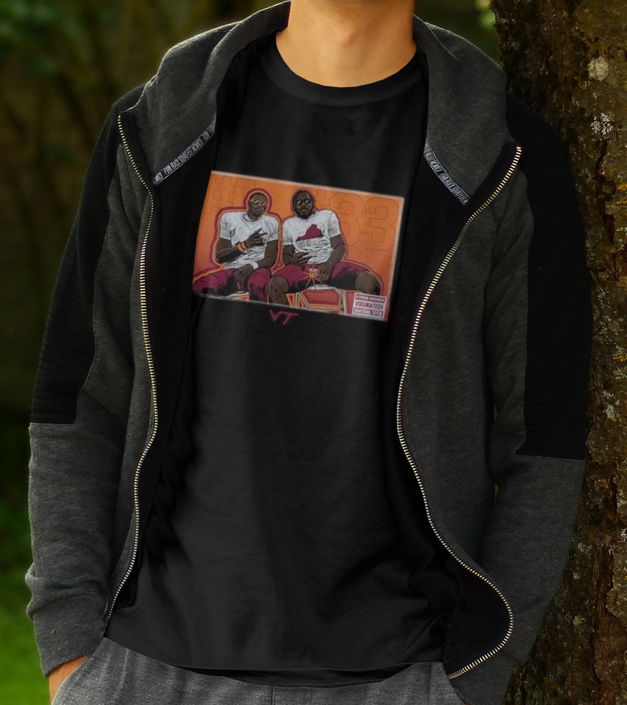 Kyron Drones And Bhayshul Tuten Virginia Tech NCAA Football Caricature #33 VT T-Shirt