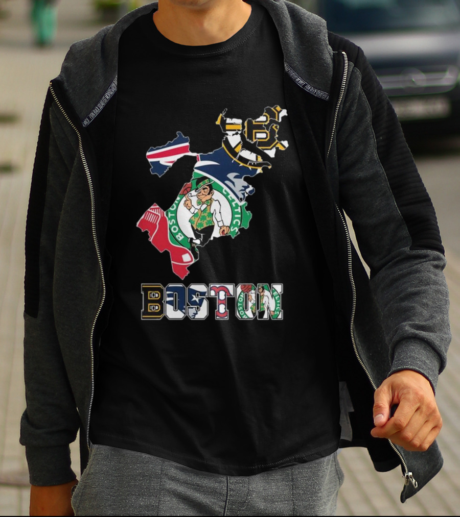 Boston Celtics Bruins Red Sox Patriots Boston Sports Pride T-Shirt
