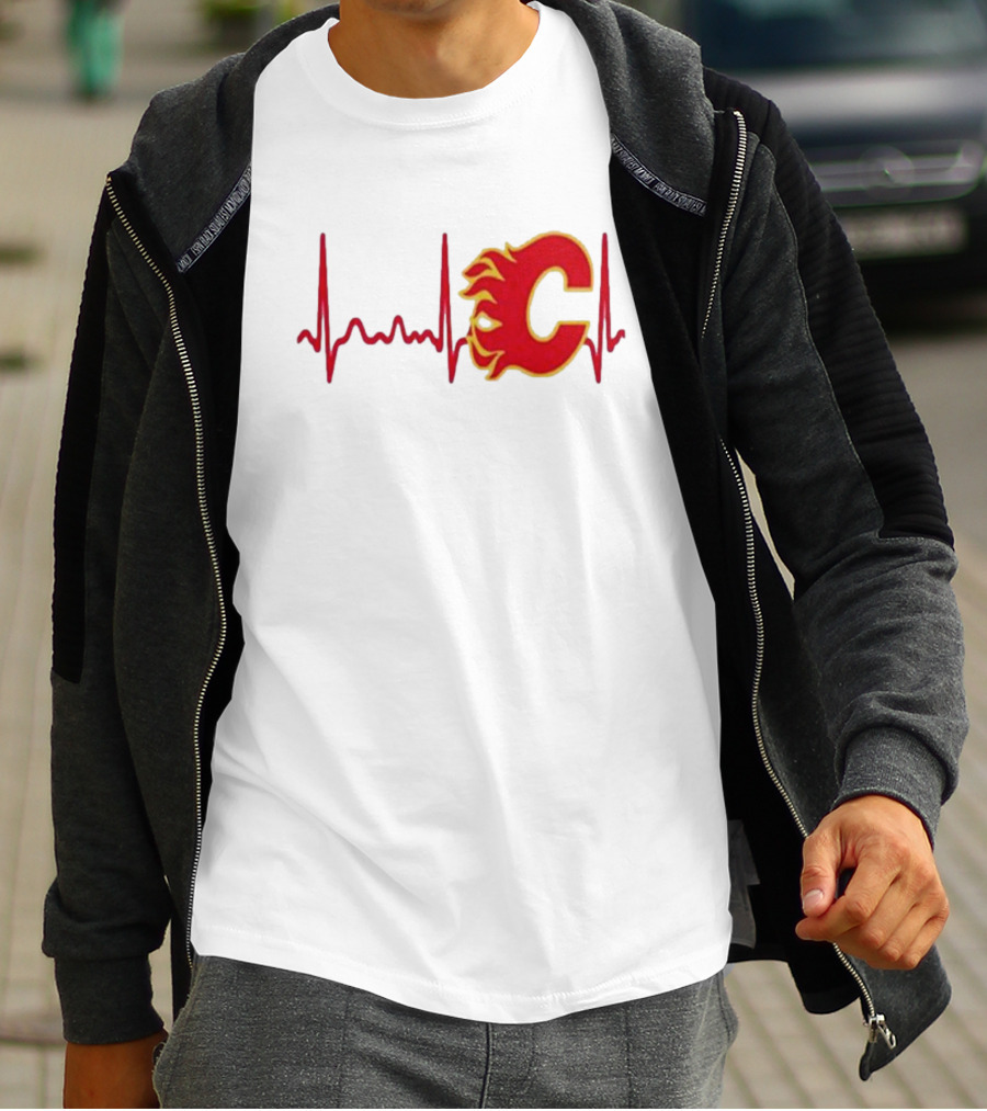 Calgary Flames Heartbeat T-Shirt