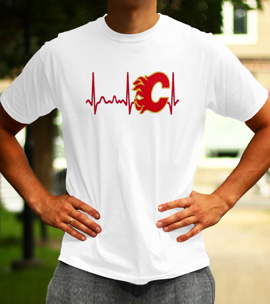 Calgary Flames Heartbeat T-Shirt