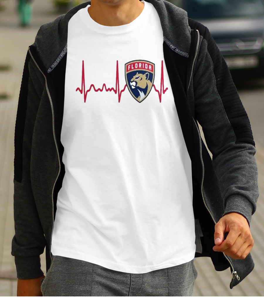 Florida Panthers Heartbeat Hockey T-Shirt