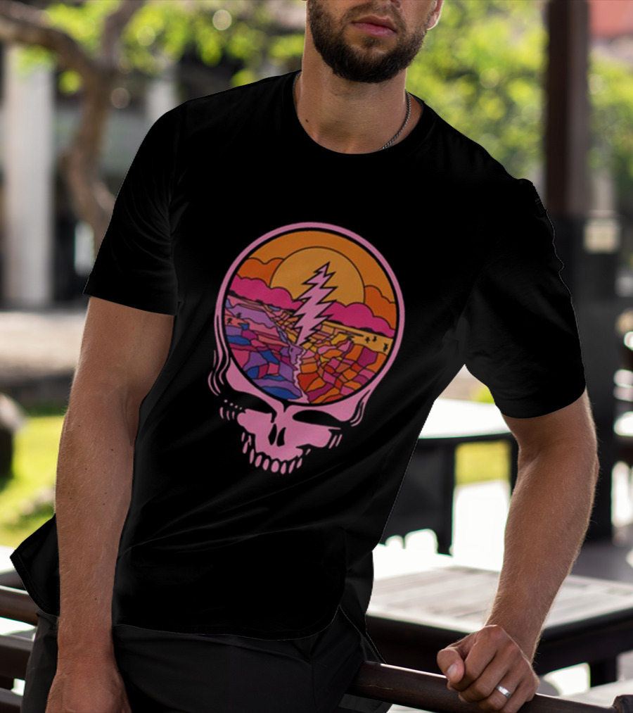Grateful Dead The Canyon Steal Your Face Lightning Bolt Desert Sunset T-Shirt