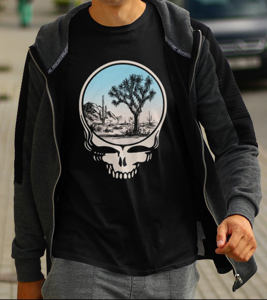 Grateful Dead Skull Desert Scene With Cacti And Joshua Tree T-Shirt