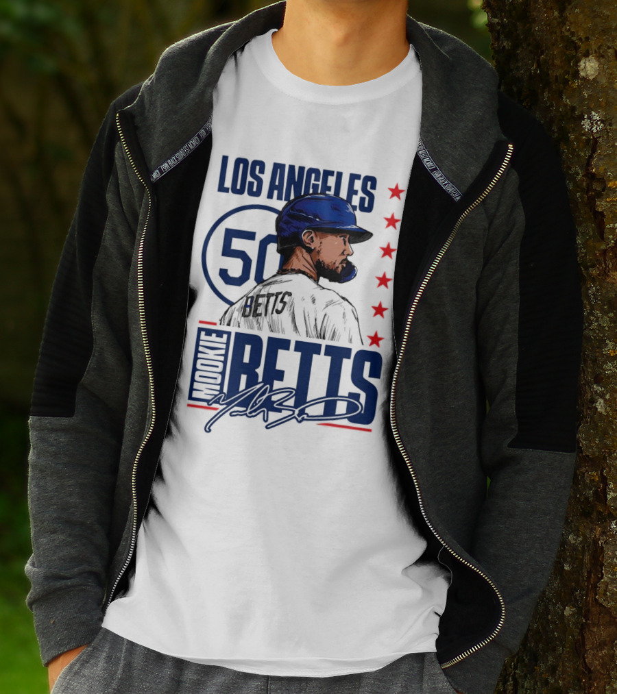 Mookie Betts 50 Los Angeles Dodgers Baseball Stars T-Shirt