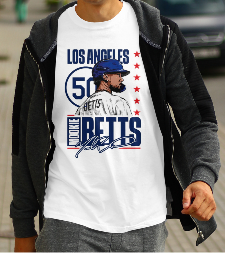 Mookie Betts 50 Los Angeles Dodgers Baseball Stars T-Shirt
