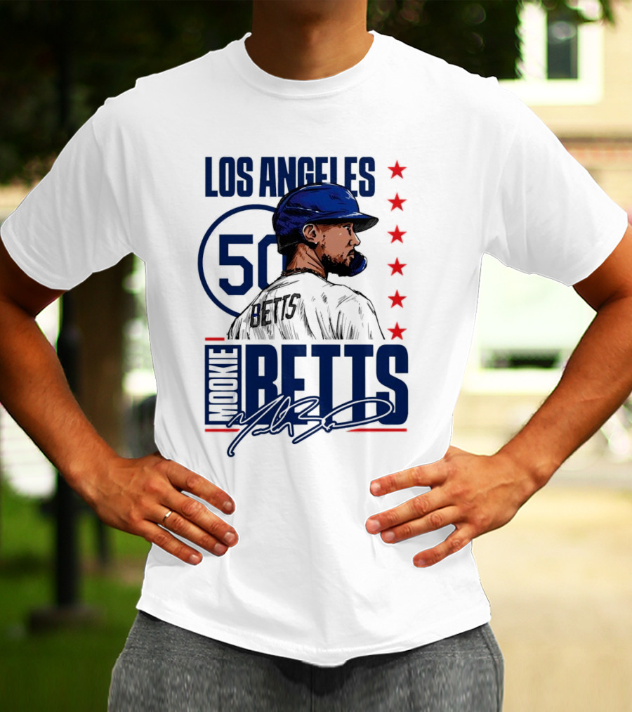 Mookie Betts 50 Los Angeles Dodgers Baseball Stars T-Shirt