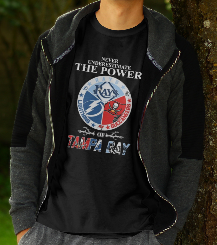 Never Underestimate The Power Of Rays Lightning Buccaneers Tampa Bay Sports Teams T-Shirt