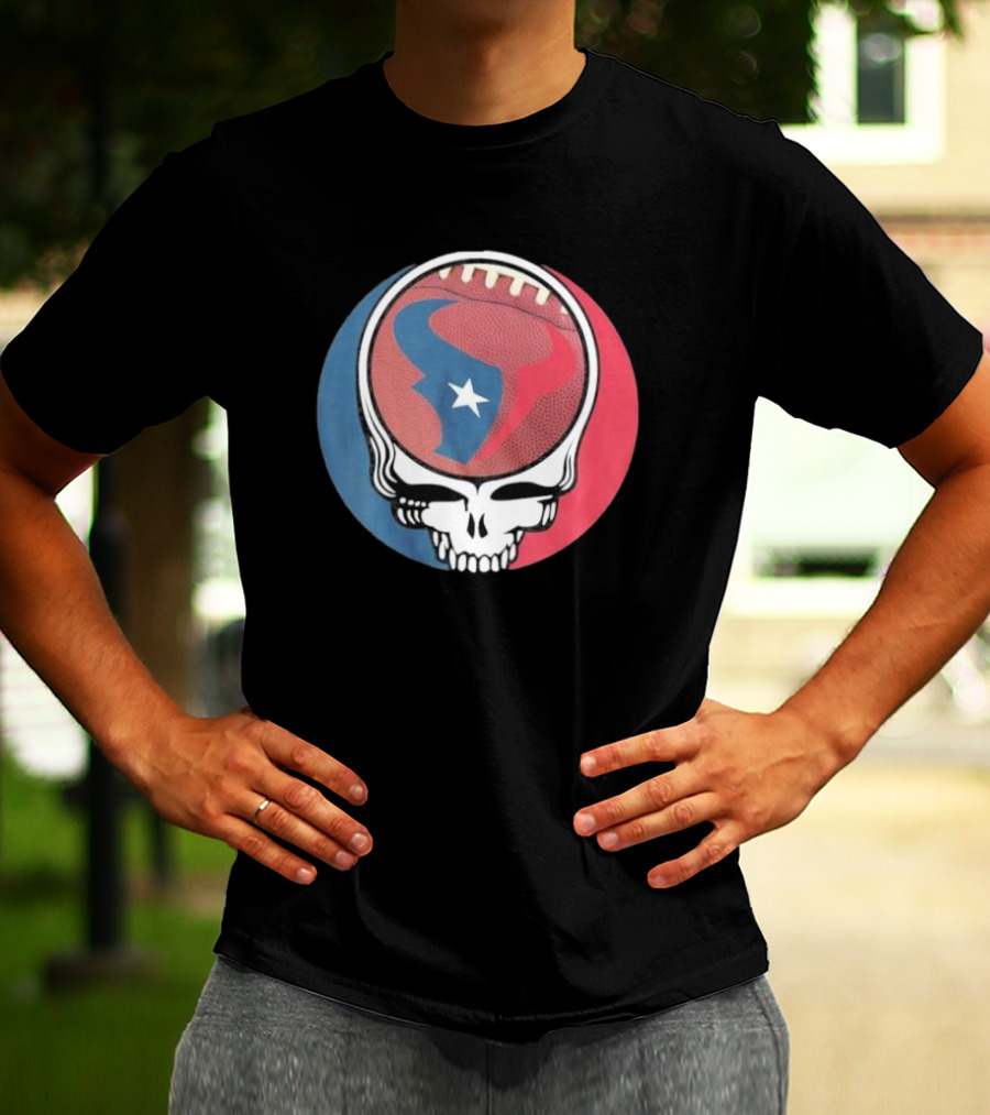 Original Houston Texans Grateful Dead Football Skull T-Shirt