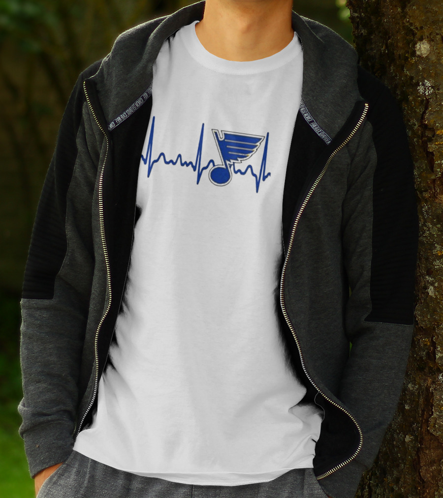 St Louis Blues Heartbeat Hockey T-Shirt