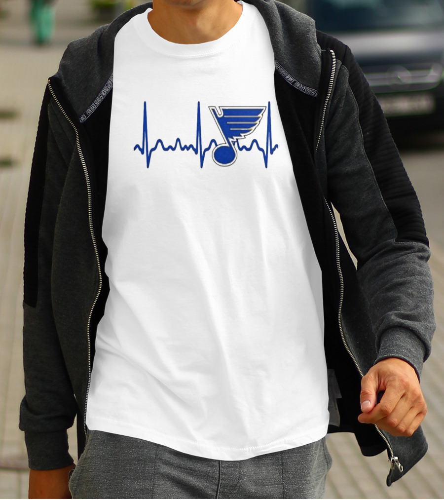 St Louis Blues Heartbeat Hockey T-Shirt