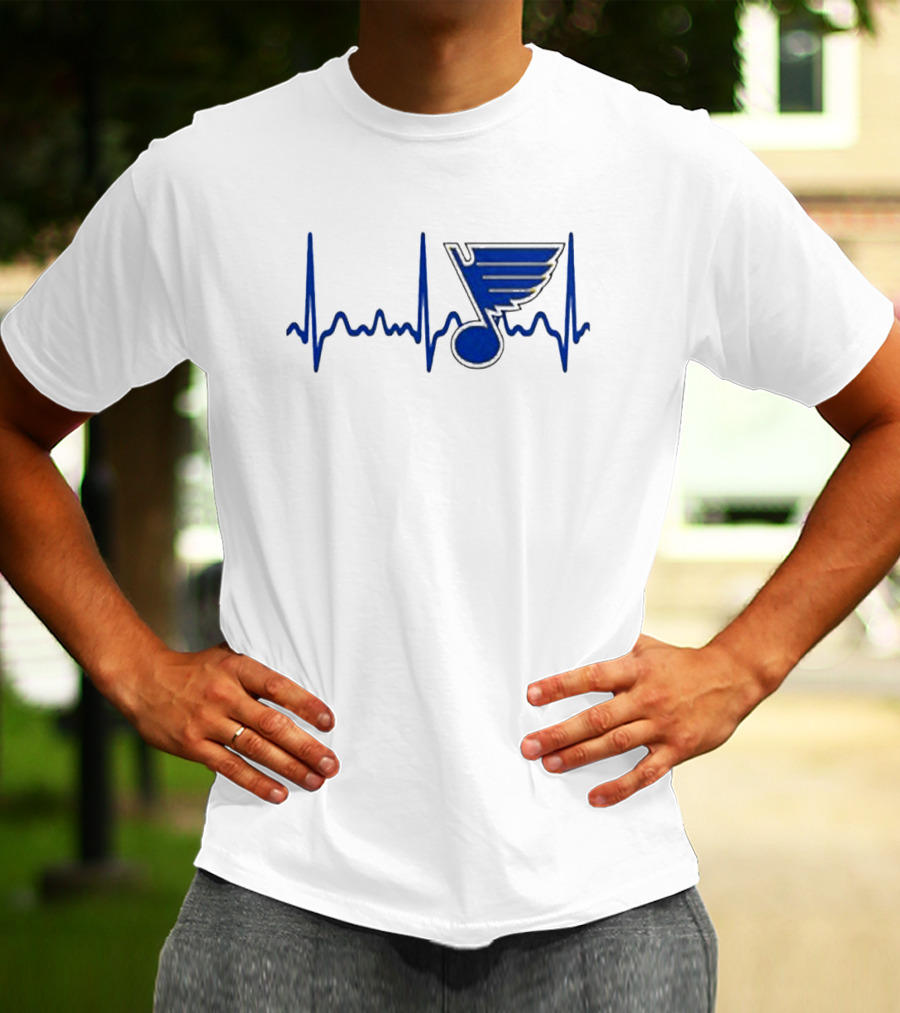 St Louis Blues Heartbeat Hockey T-Shirt