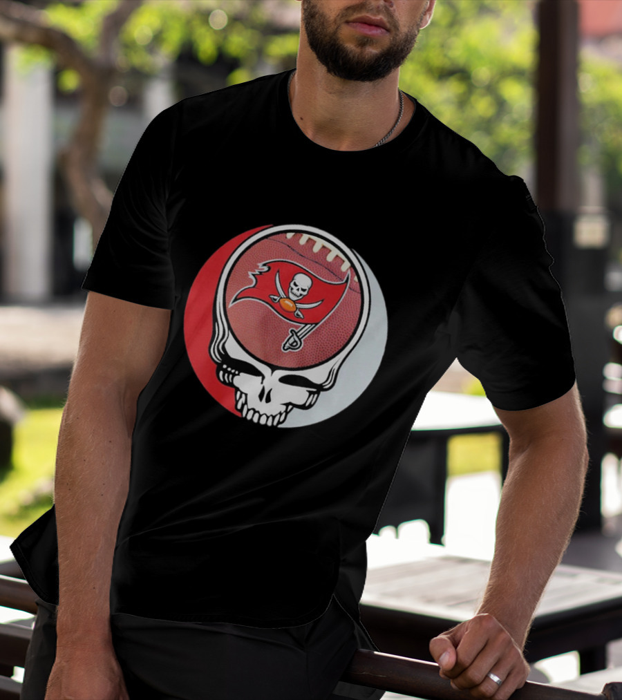 Tampa Bay Buccaneers Grateful Dead Skull Logo Custom T-Shirt