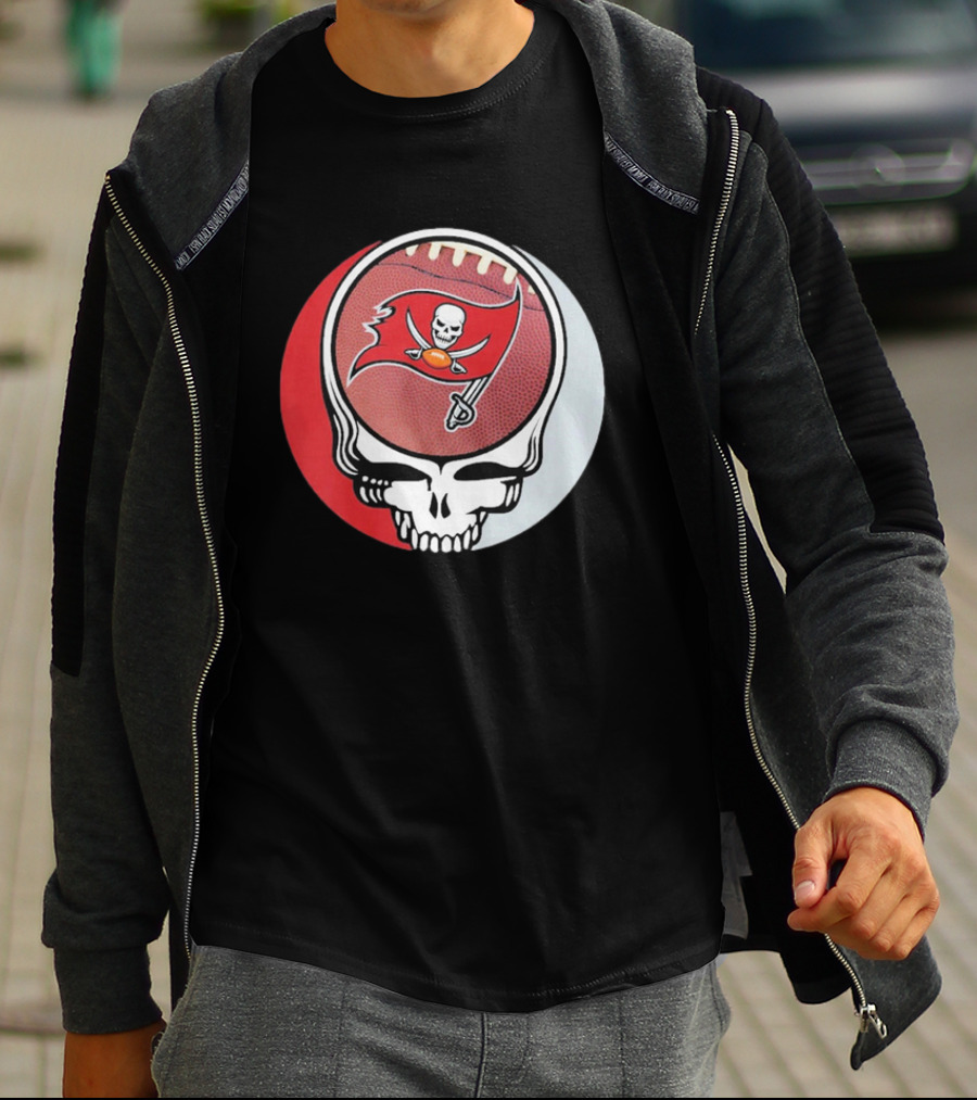 Tampa Bay Buccaneers Grateful Dead Skull Logo Custom T-Shirt