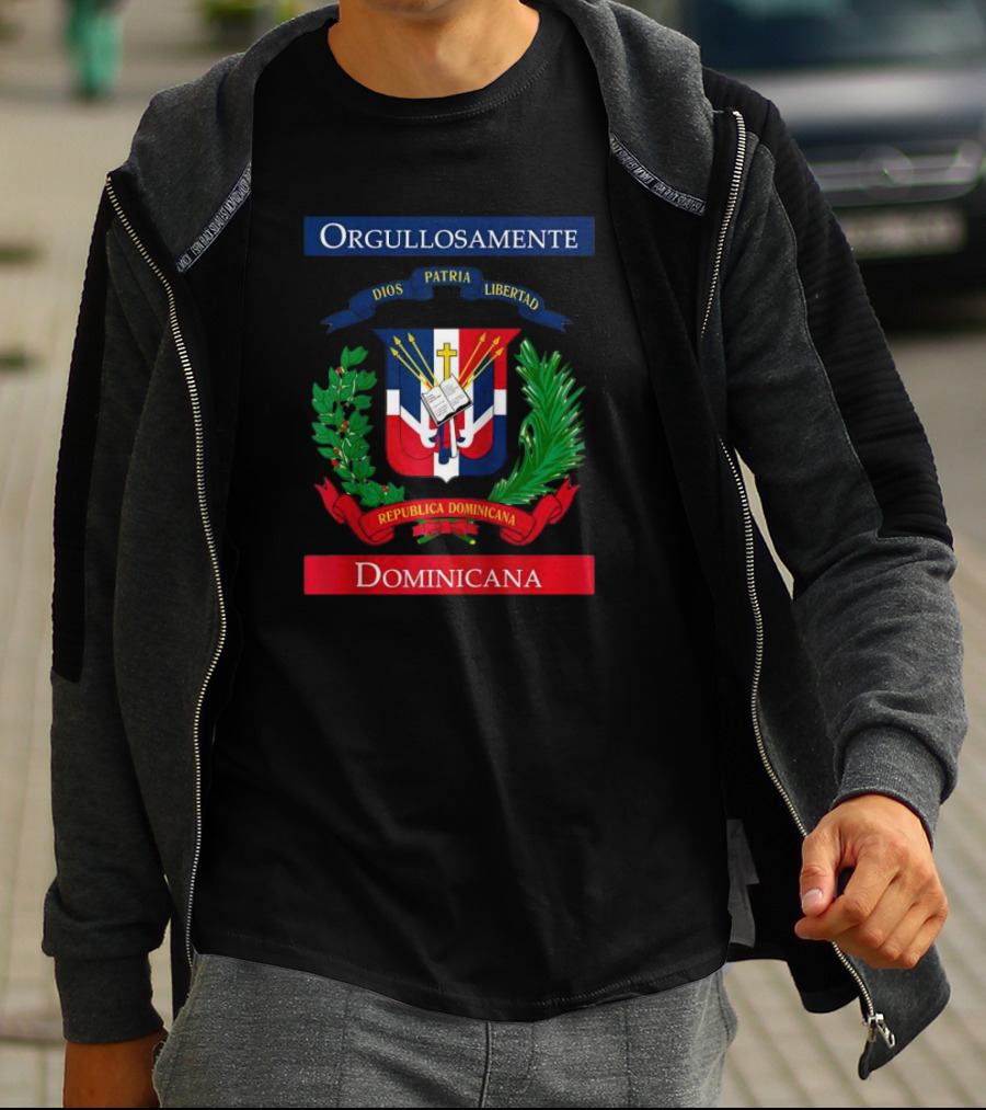 Orgullosamente Dominicana Dios Patria Libertad República Dominicana Flag T-Shirt