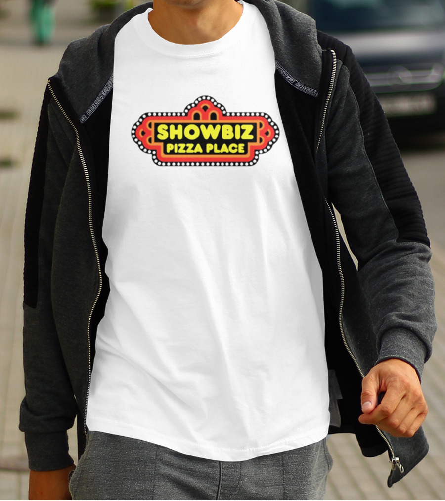 Showbiz Pizza Place Retro Neon Sign T-Shirt