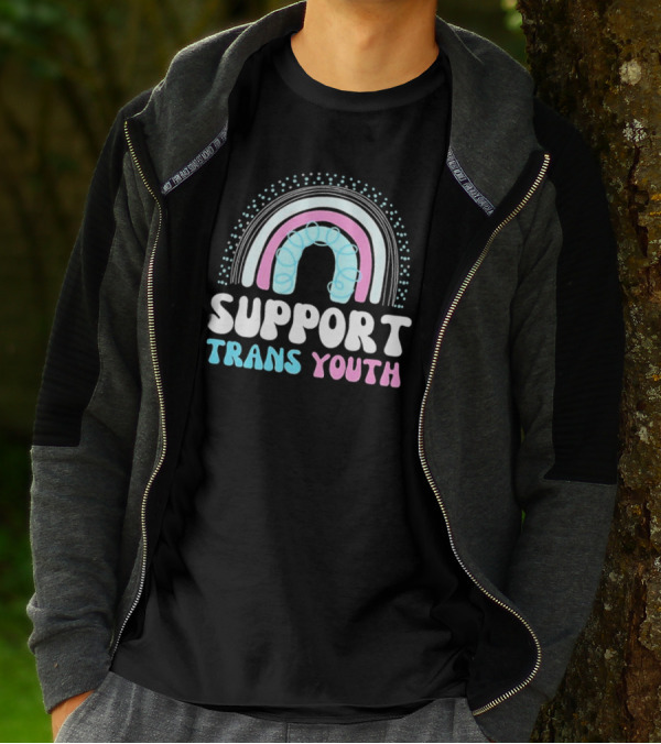 Support Trans Youth Rainbow Rights Ally Pride T-Shirt