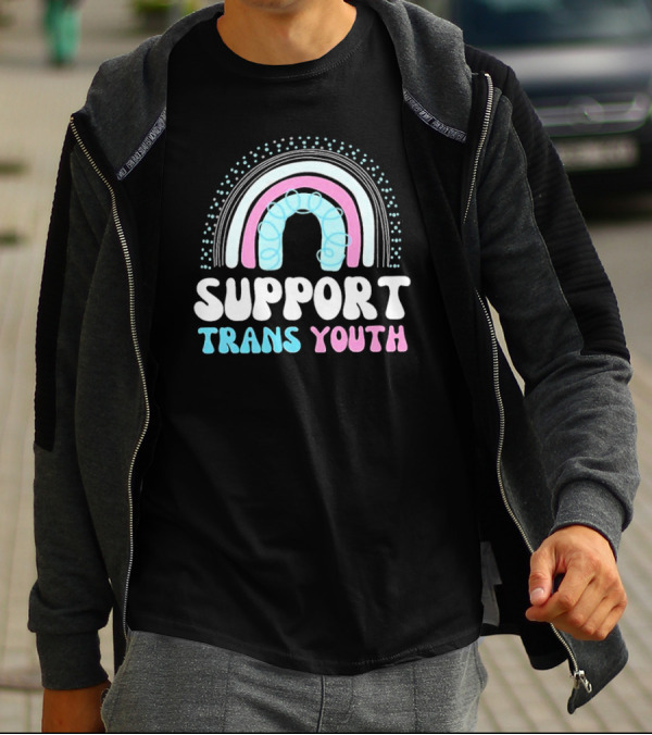 Support Trans Youth Rainbow Rights Ally Pride T-Shirt