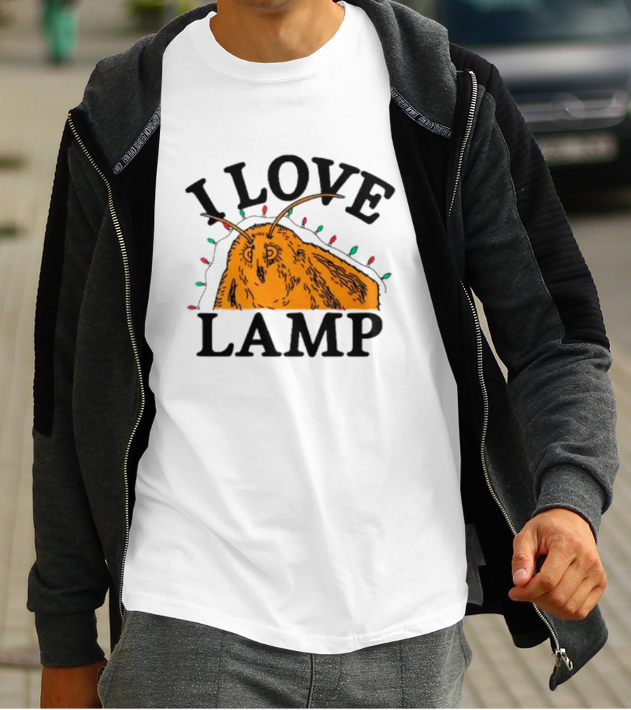 I Love Lamp Moth Christmas Lights T-Shirt