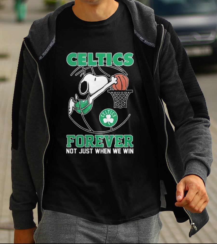 Celtics Snoopy Basketball Forever Not Just When We Win T-Shirt