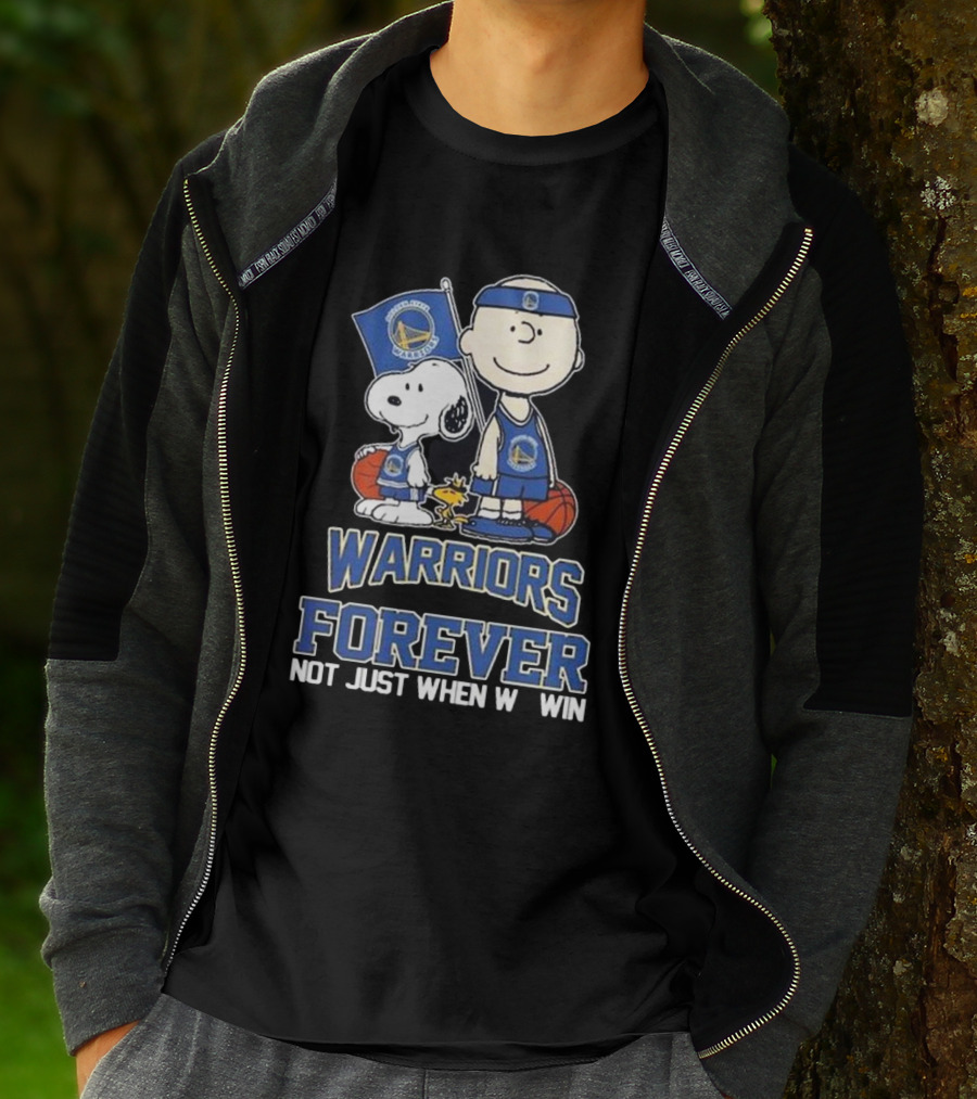 Warriors Forever Not Just When We Win With Snoopy Basketball T-Shirt