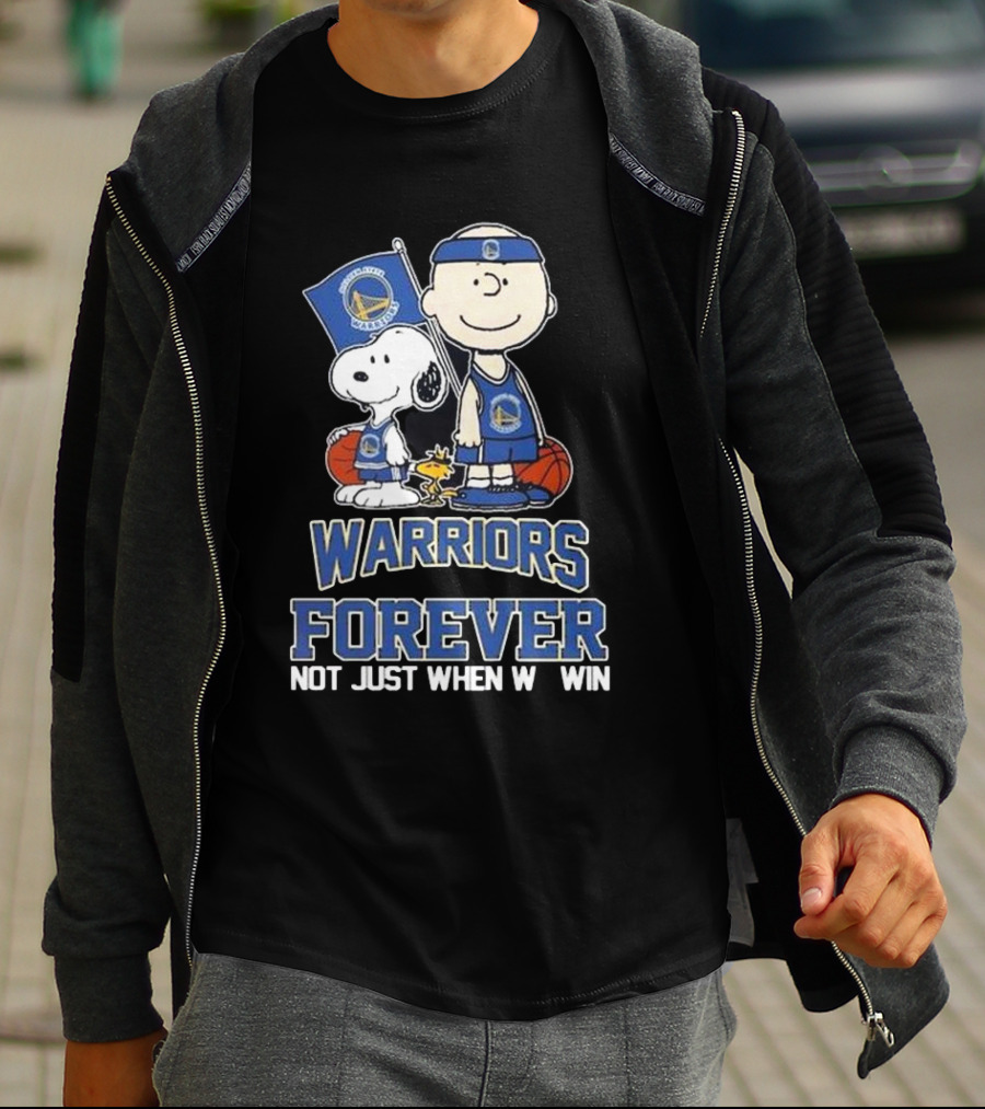 Warriors Forever Not Just When We Win With Snoopy Basketball T-Shirt