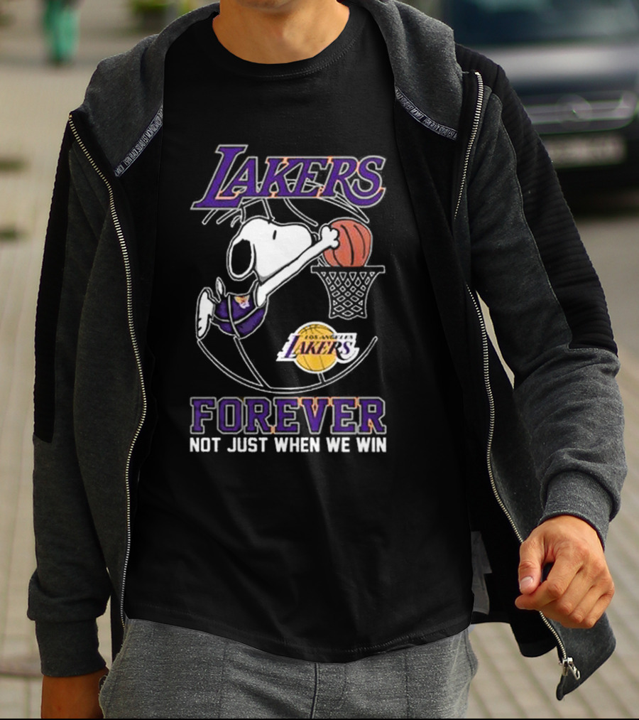 Los Angeles Lakers Snoopy Basketball Forever Not Just When We Win T-Shirt