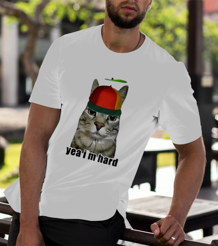 Cat Yea I’m Hard Propeller Hat T-Shirt
