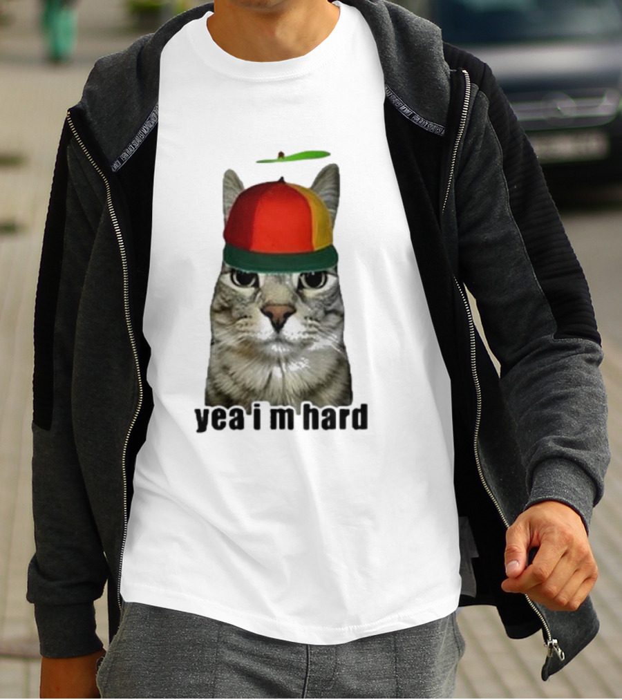 Cat Yea I’m Hard Propeller Hat T-Shirt