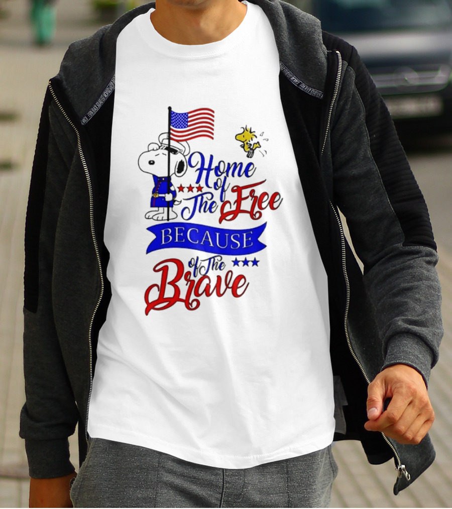 Snoopy Home Of The Free Because Of The Brave Independence Day T-Shirt