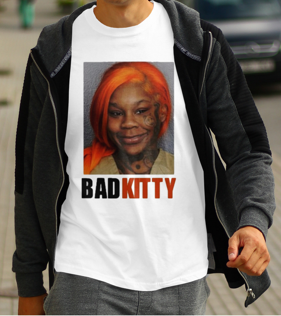 Sukihana Bad Kitty Orange Hair Mugshot T-Shirt