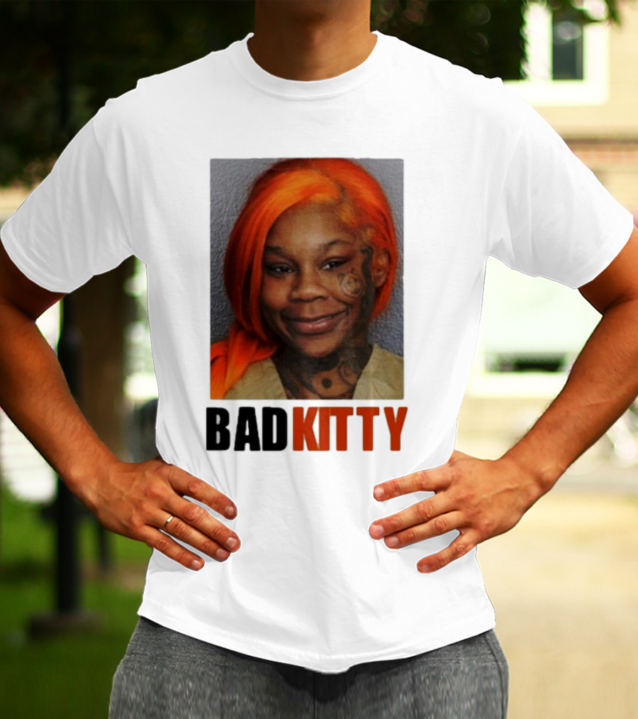 Sukihana Bad Kitty Orange Hair Mugshot T-Shirt