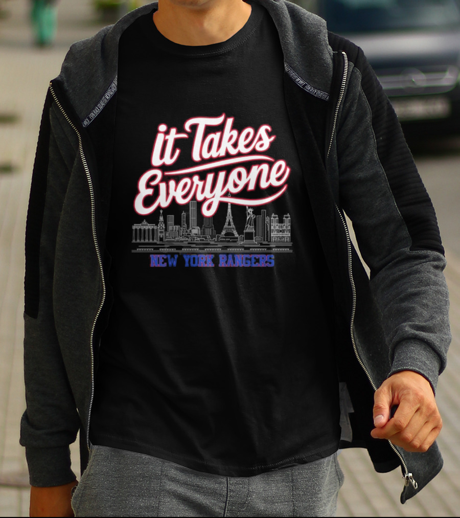 It Takes Everyone New York Rangers Skyline Hockey T-Shirt