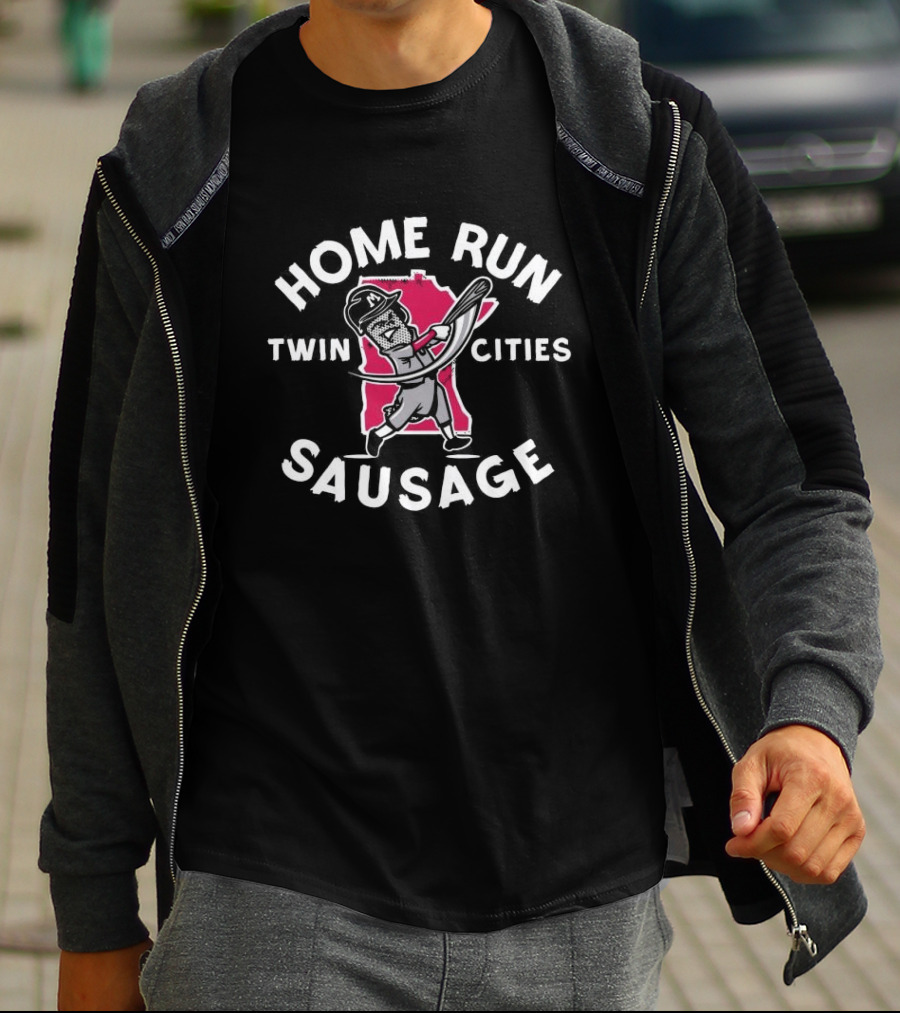 Minnesota Twin Cities Home Run Sausage Baseball T-Shirt