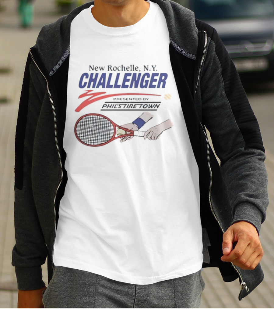 New Rochelle N.Y. Challenger Tennis Tournament Racket And Ball T-Shirt