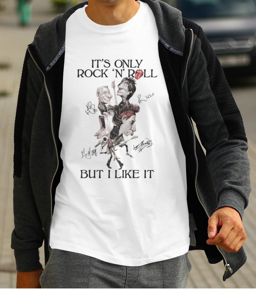 The Rolling Stones It's Only Rock 'N' Roll Signatures And Tongue T-Shirt