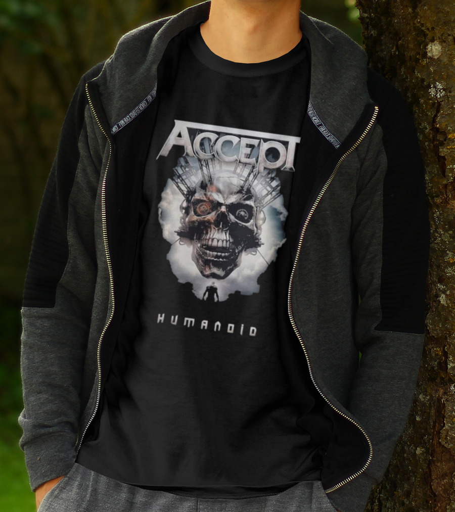 Accept Humanoid Skull Cybernetic T-Shirt