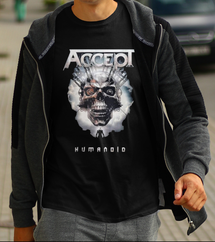 Accept Humanoid Skull Cybernetic T-Shirt