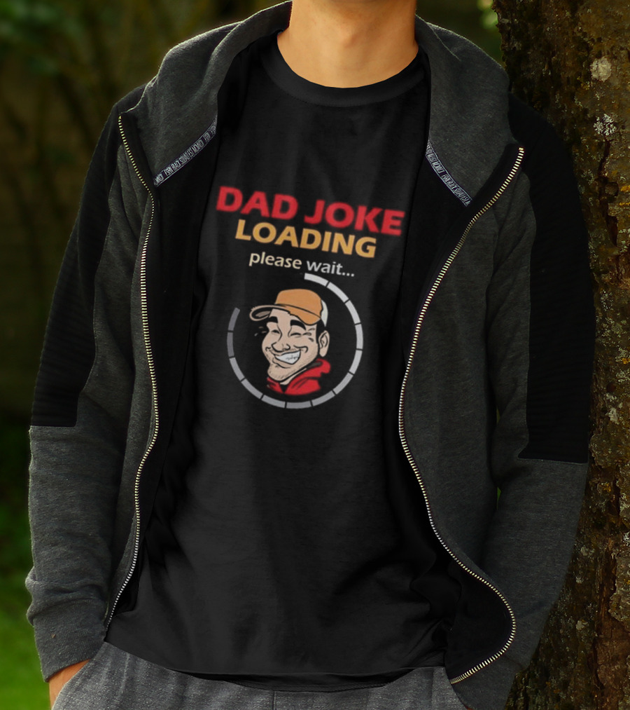 Dad Joke Loading Please Wait Funny Cartoon T-Shirt