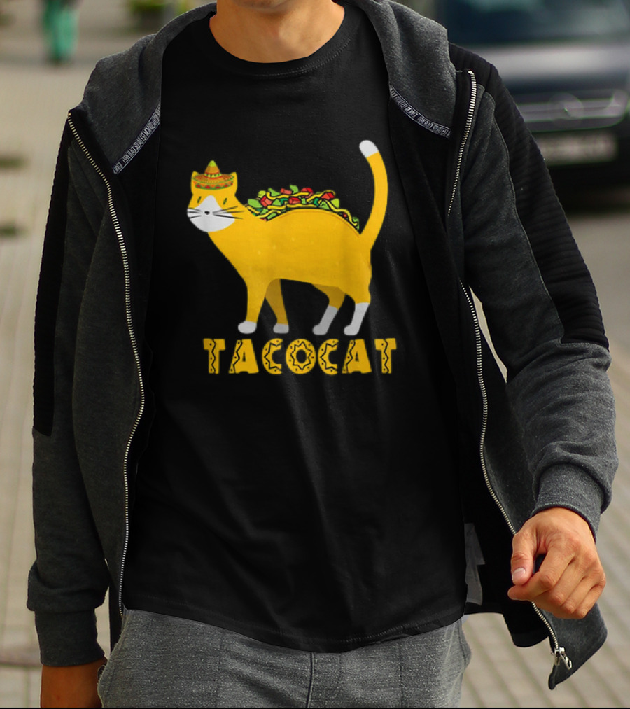 Tacocat Sombrero Taco Cat With Tacos Mexican Food Graphic 365 T-Shirt