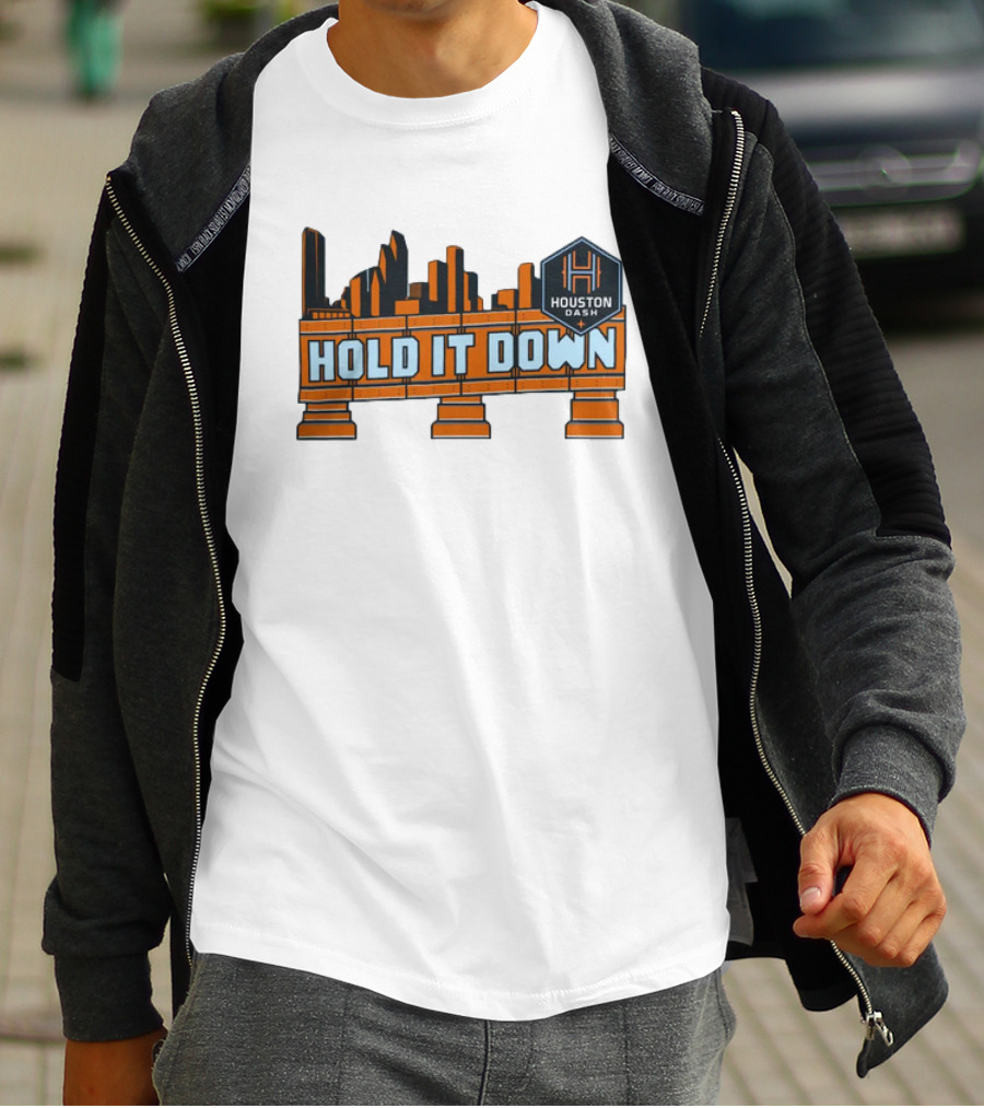 Houston Dash Hold It Down Skyline Soccer T-Shirt