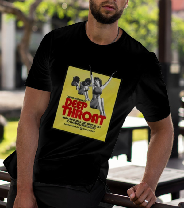 Gerard Damiano’s Deep Throat How Far Does A Girl Have To Go To Untangle Her Tingle? Eastmancolor Adults Only T-Shirt