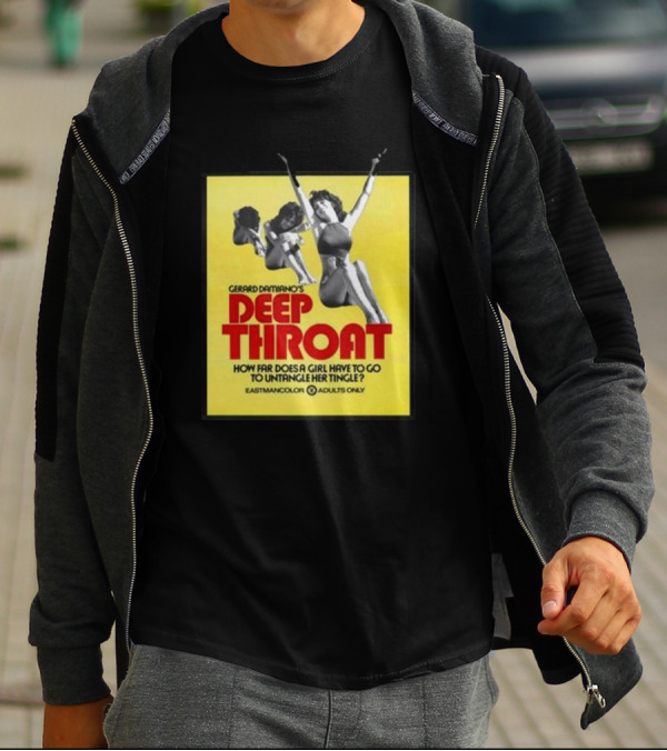 Gerard Damiano’s Deep Throat How Far Does A Girl Have To Go To Untangle Her Tingle? Eastmancolor Adults Only T-Shirt