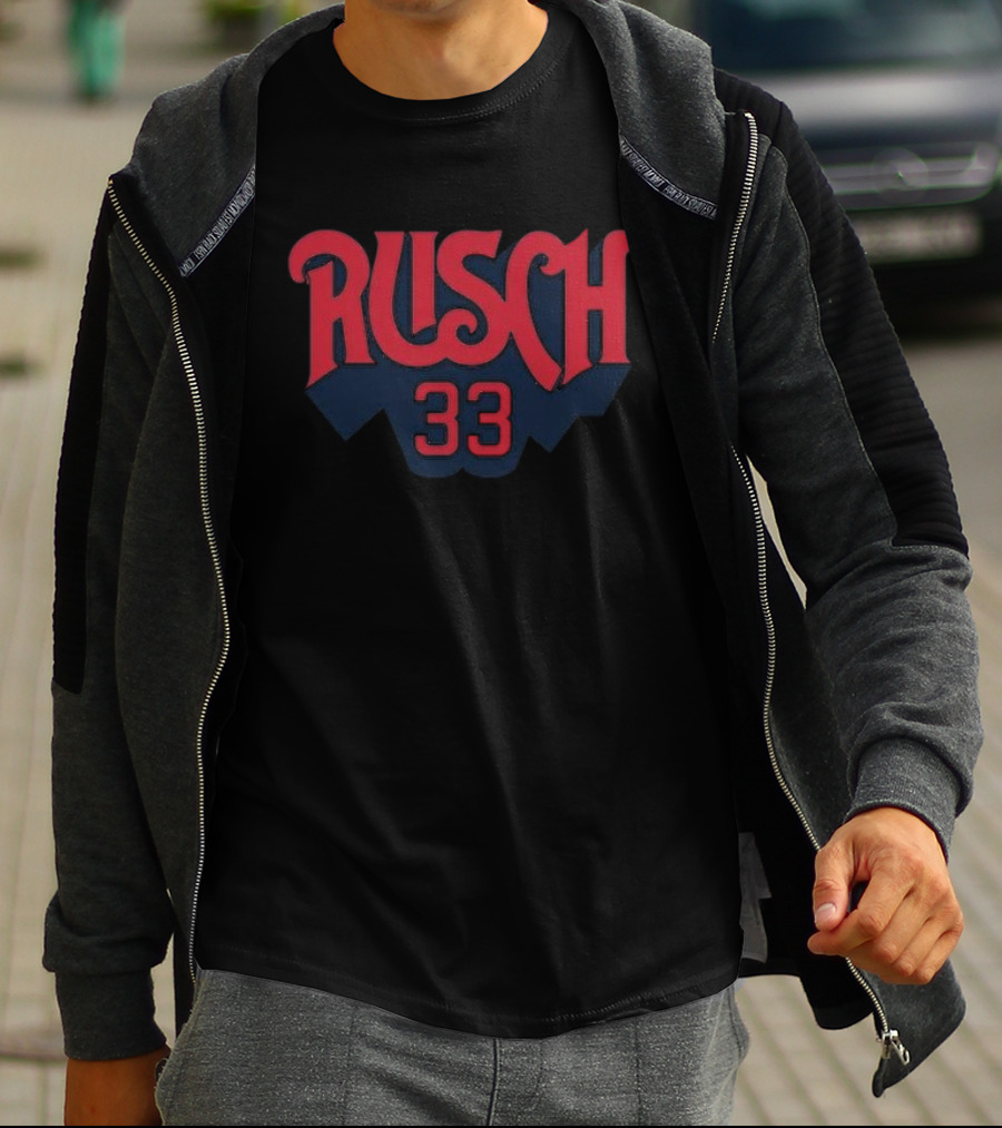 Rusch 33 Baseball Style Red Navy T-Shirt