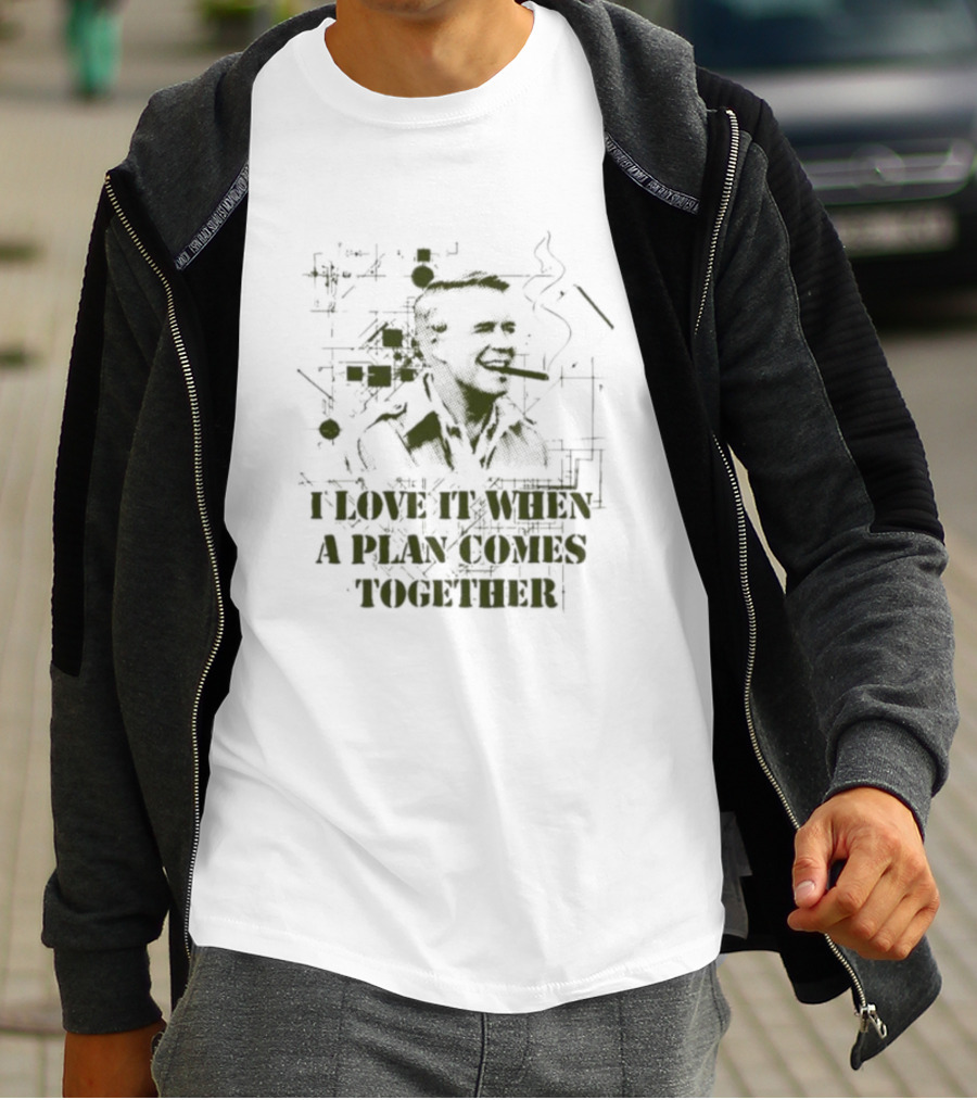 I Love It When A Plan Comes Together Man Smoking Cigar Iconic T-Shirt