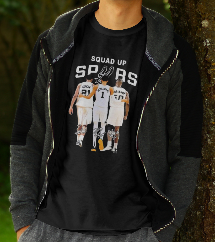 SQUAD UP SAN ANTONIO SPURS DUNCAN WEMBANYAMA ROBINSON SIGNATURES T-Shirt