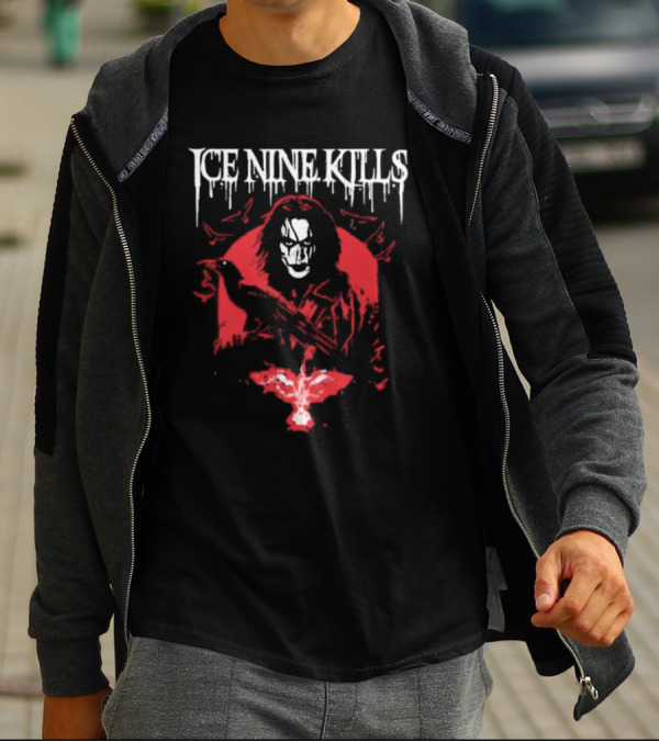 Ice Nine Kills Red Hooded Figure With Raven Reap What You Sow T-Shirt