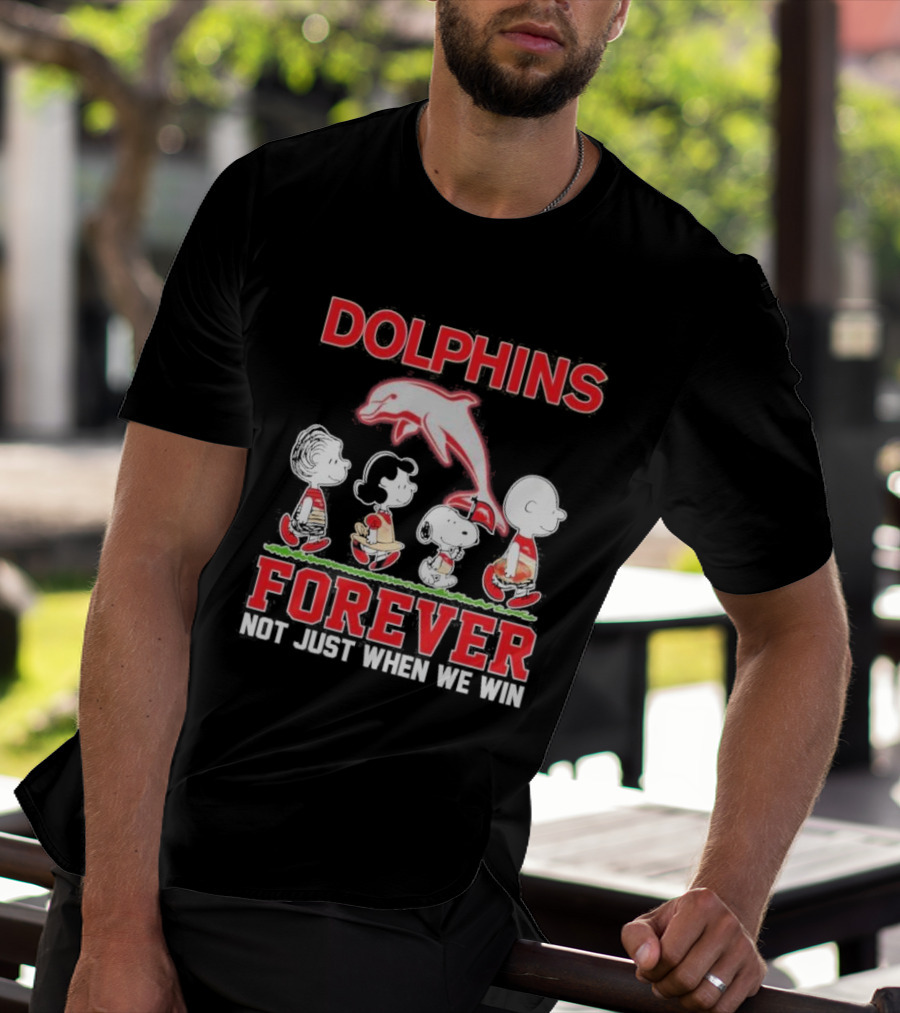 Dolphins Forever Not Just When We Win Charlie Brown Snoopy Peanuts NRL T-Shirt