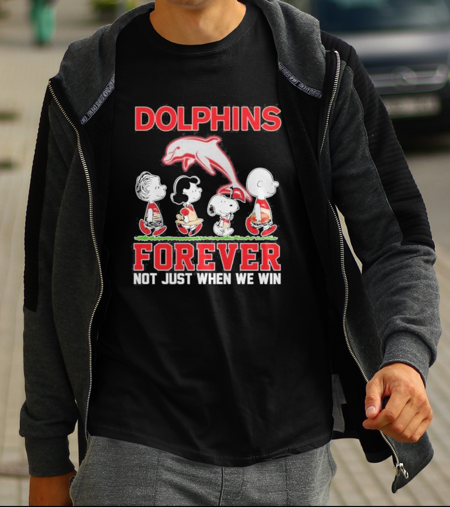 Dolphins Forever Not Just When We Win Charlie Brown Snoopy Peanuts NRL T-Shirt